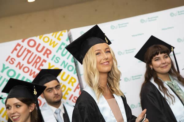 EU Business School MBA students graduating proudly.